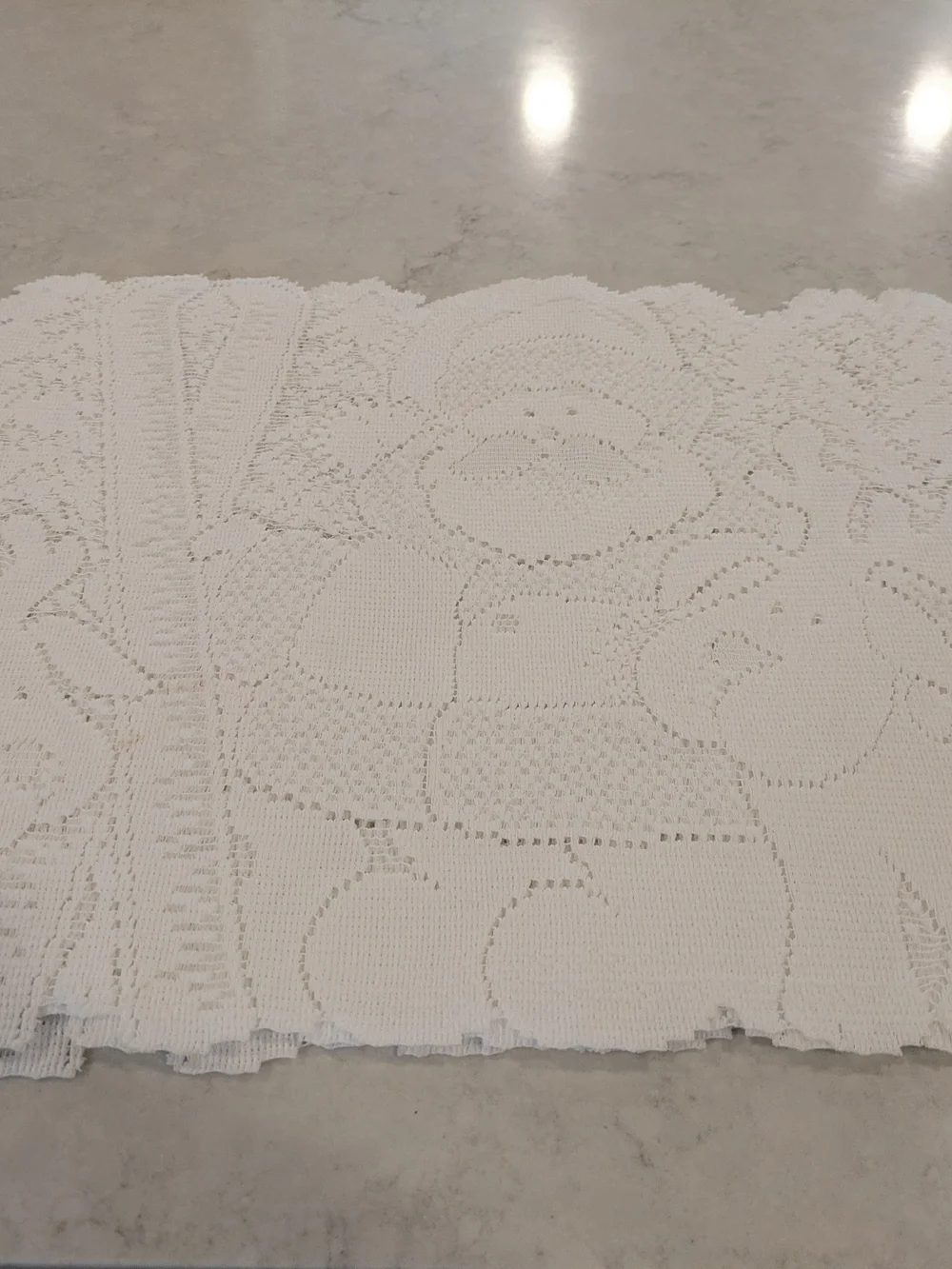 Lace Crocheted Snowman Placemat Set Of 4 White